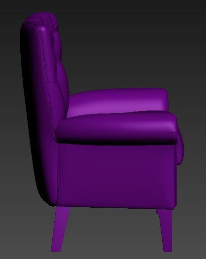 Contemporary sofa fabric and Gold foil Low-poly 3D model_9