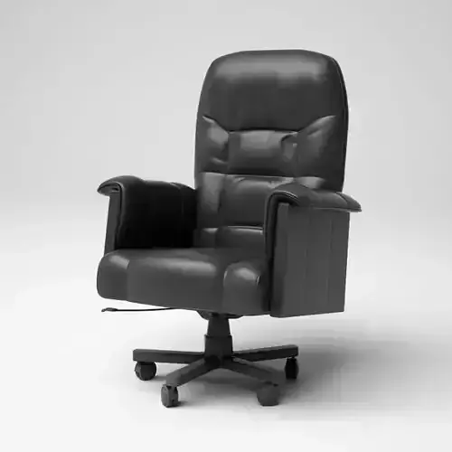 Black Leather Armchair With Wheels