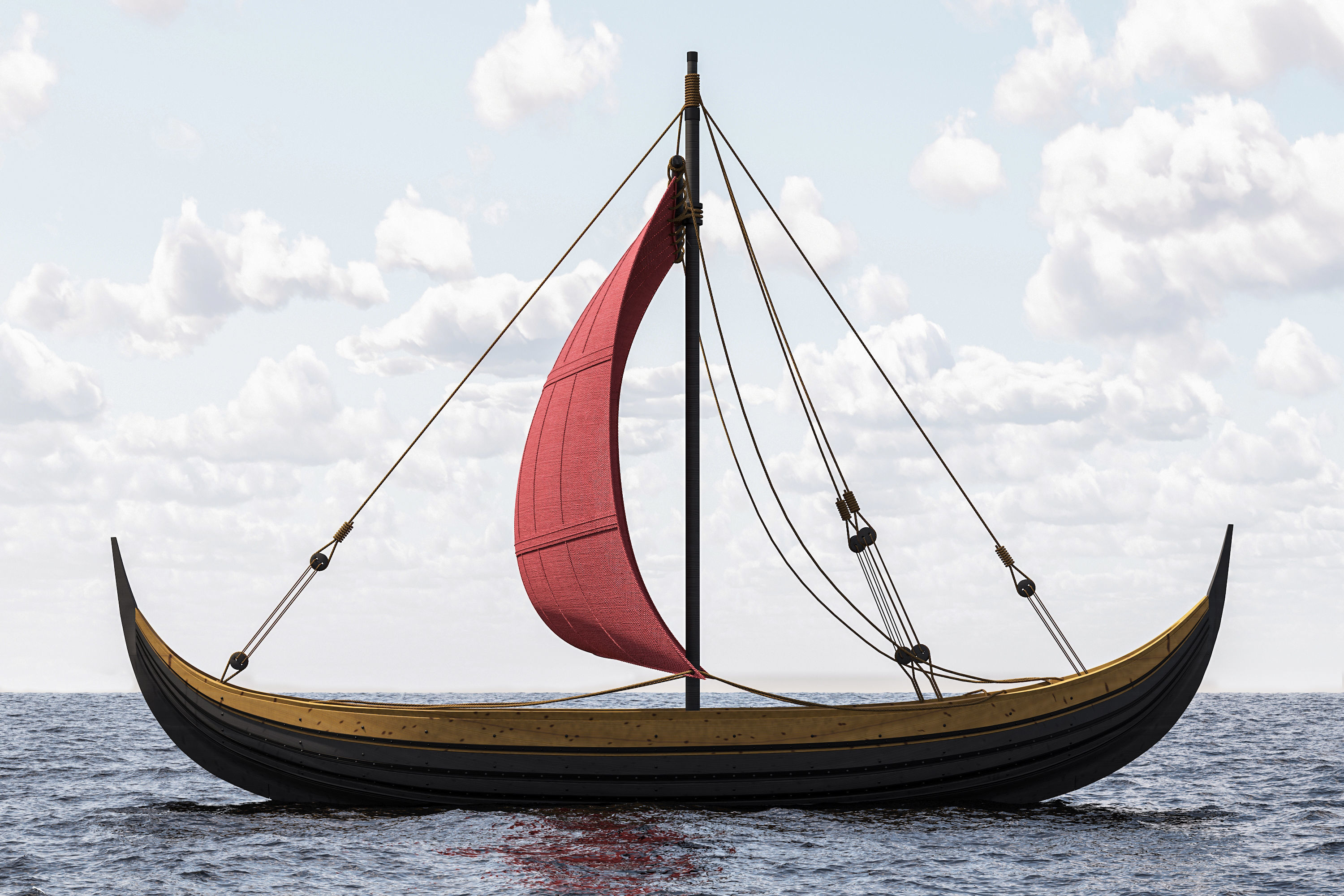 Viking Trader - Skuldelev 3 3D model_4