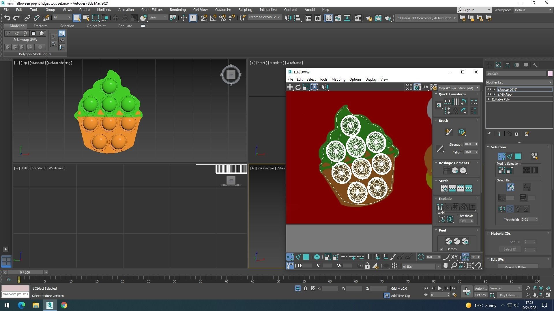 Mini Halloween Pop It Fidget Toys Set 3D model_42