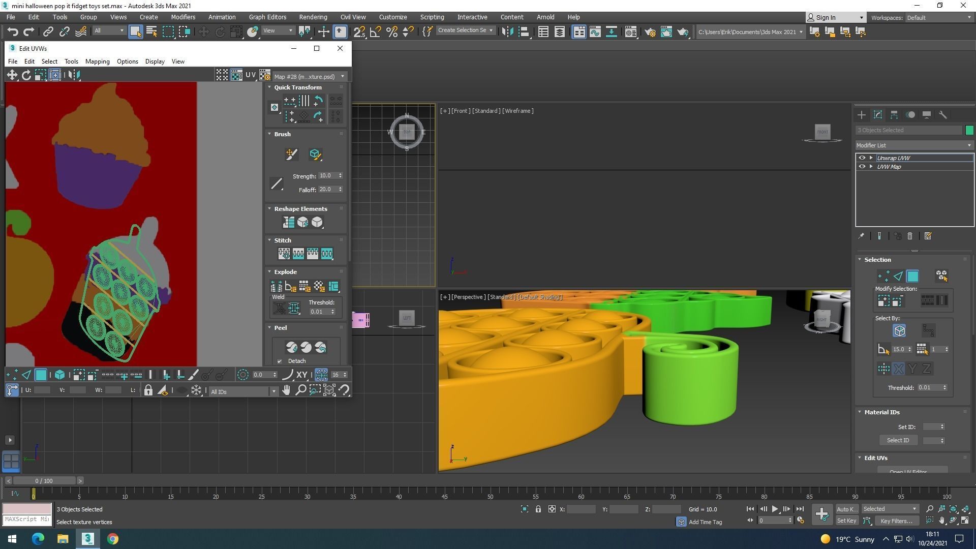 Mini Halloween Pop It Fidget Toys Set 3D model_25