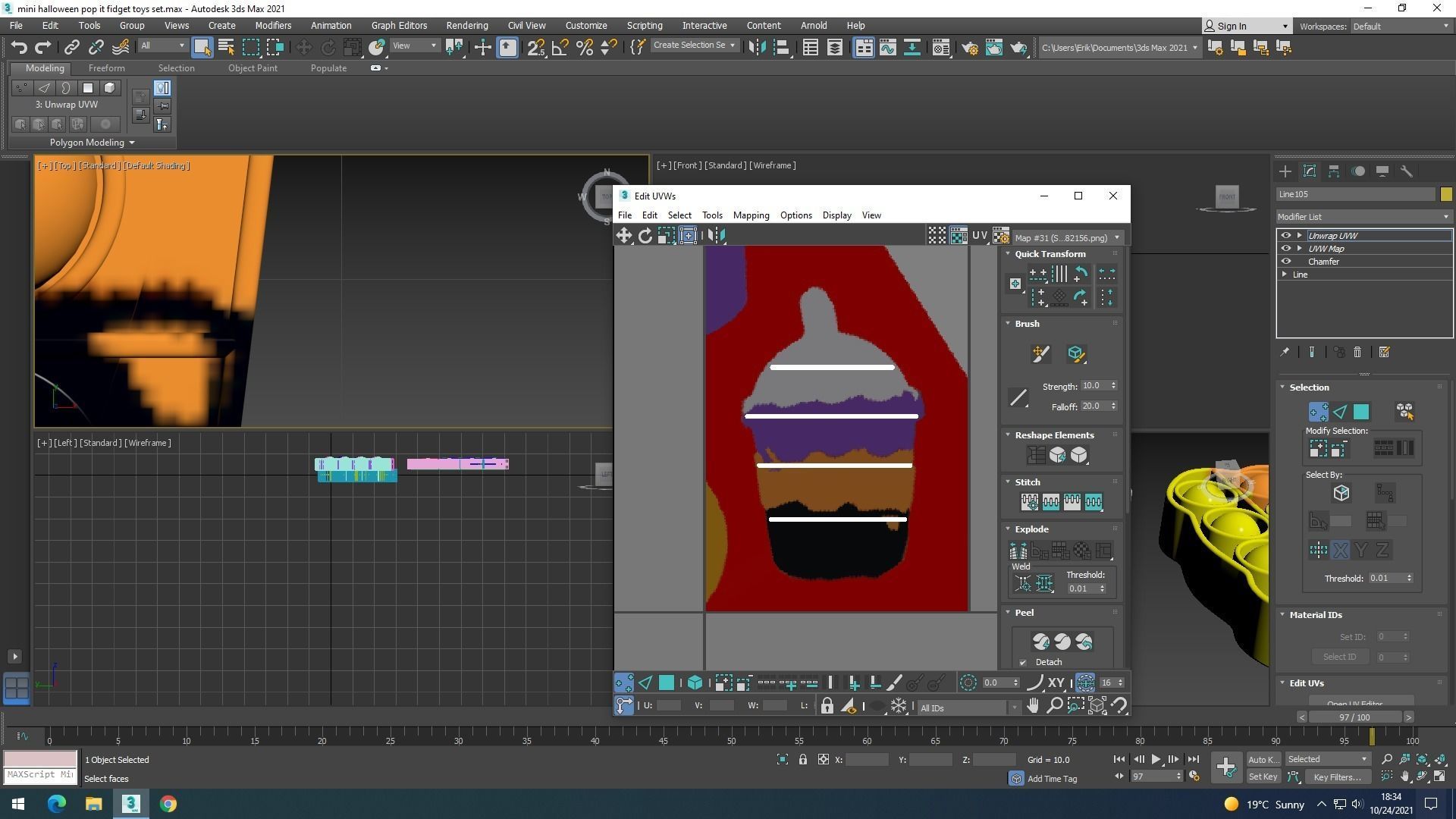 Mini Halloween Pop It Fidget Toys Set 3D model_29