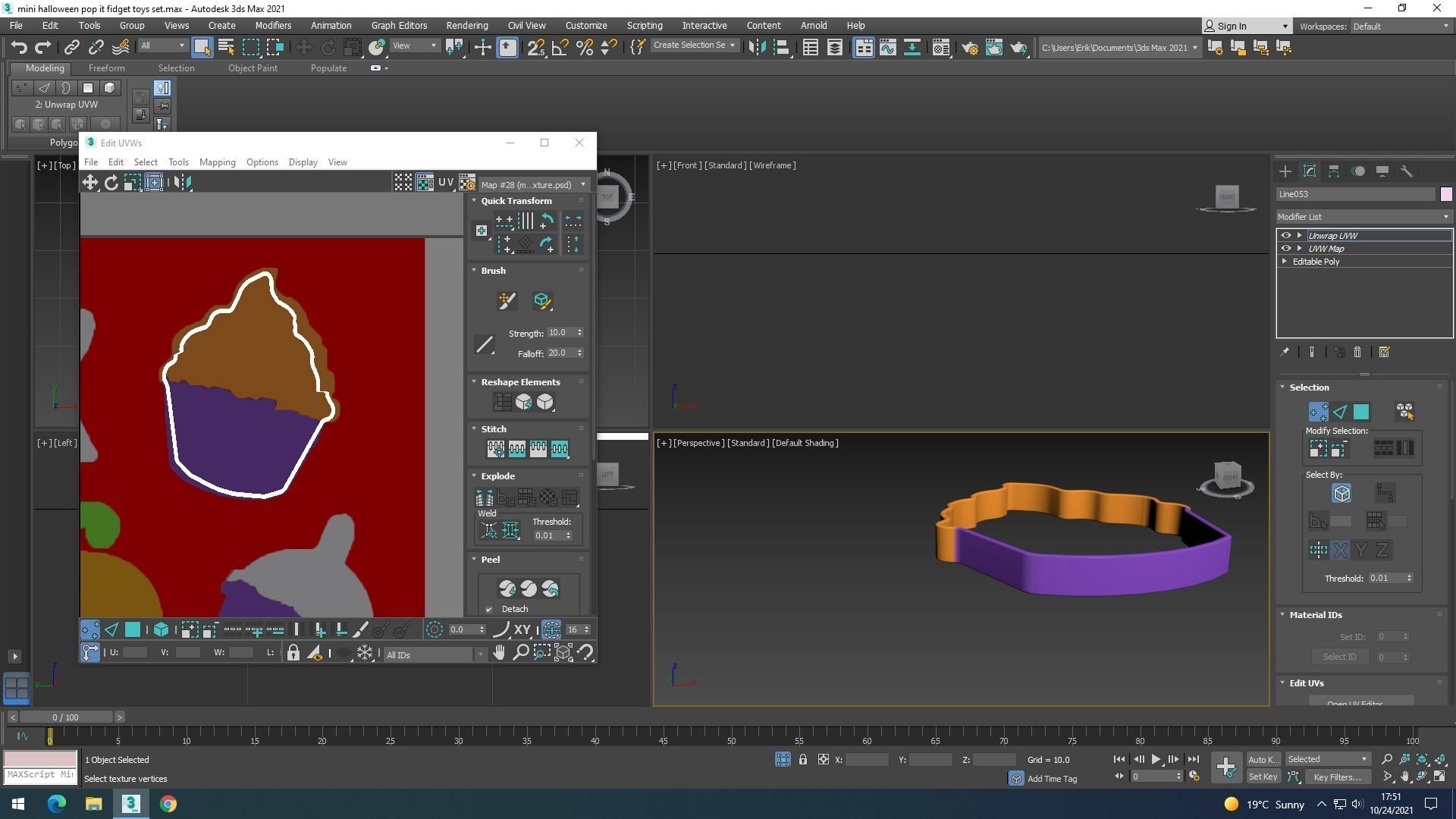 Mini Halloween Pop It Fidget Toys Set 3D model_40