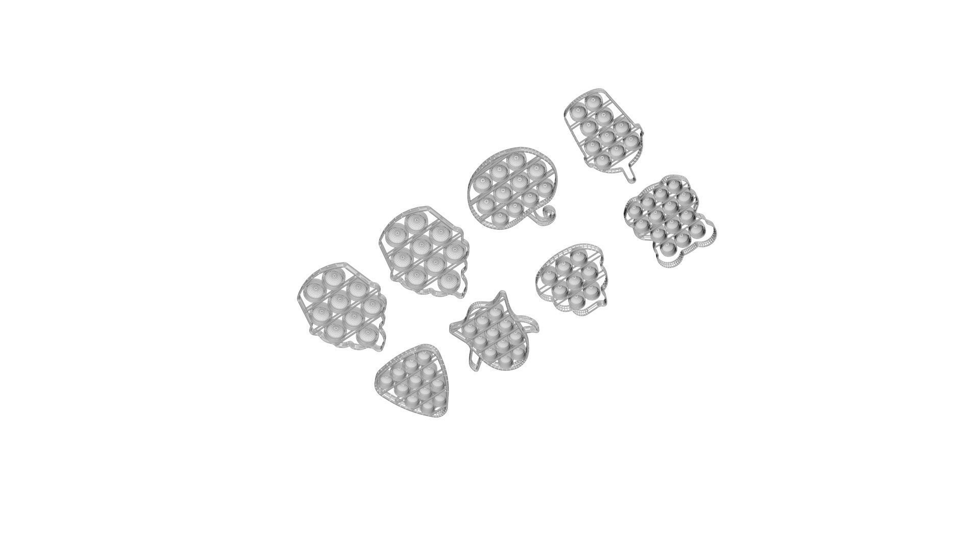 Mini Halloween Pop It Fidget Toys Set 3D model_16