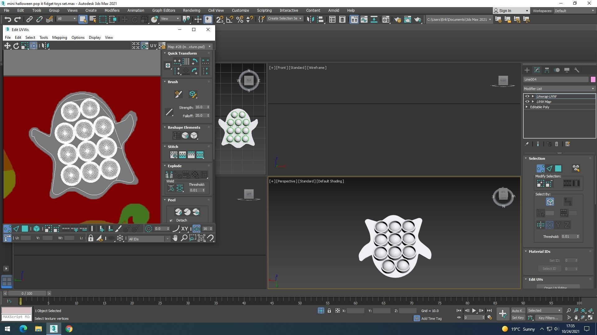 Mini Halloween Pop It Fidget Toys Set 3D model_32