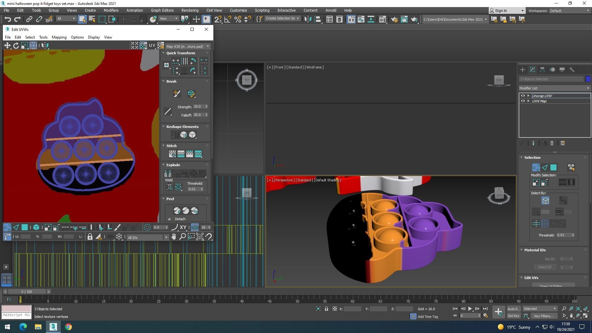 Mini Halloween Pop It Fidget Toys Set 3D model_39