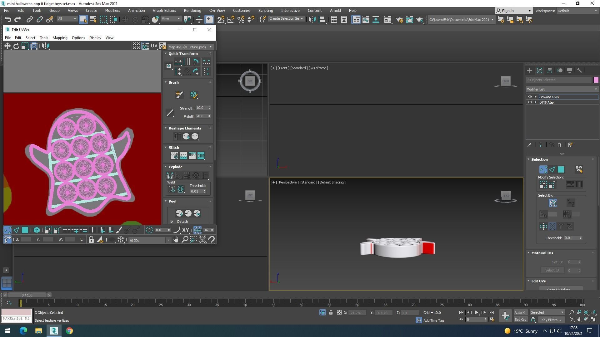 Mini Halloween Pop It Fidget Toys Set 3D model_28