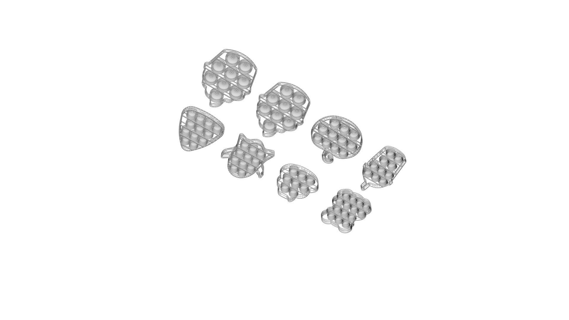 Mini Halloween Pop It Fidget Toys Set 3D model_15