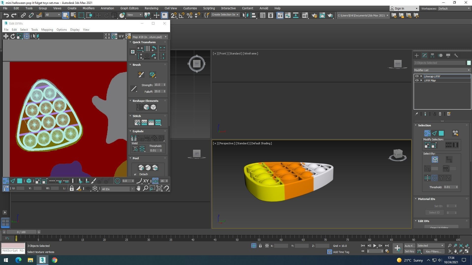 Mini Halloween Pop It Fidget Toys Set 3D model_26