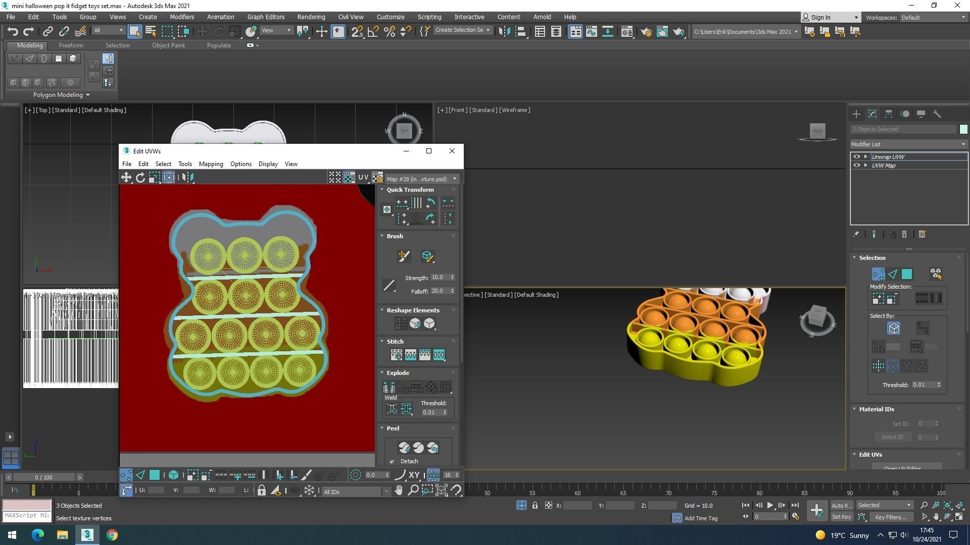Mini Halloween Pop It Fidget Toys Set 3D model_33