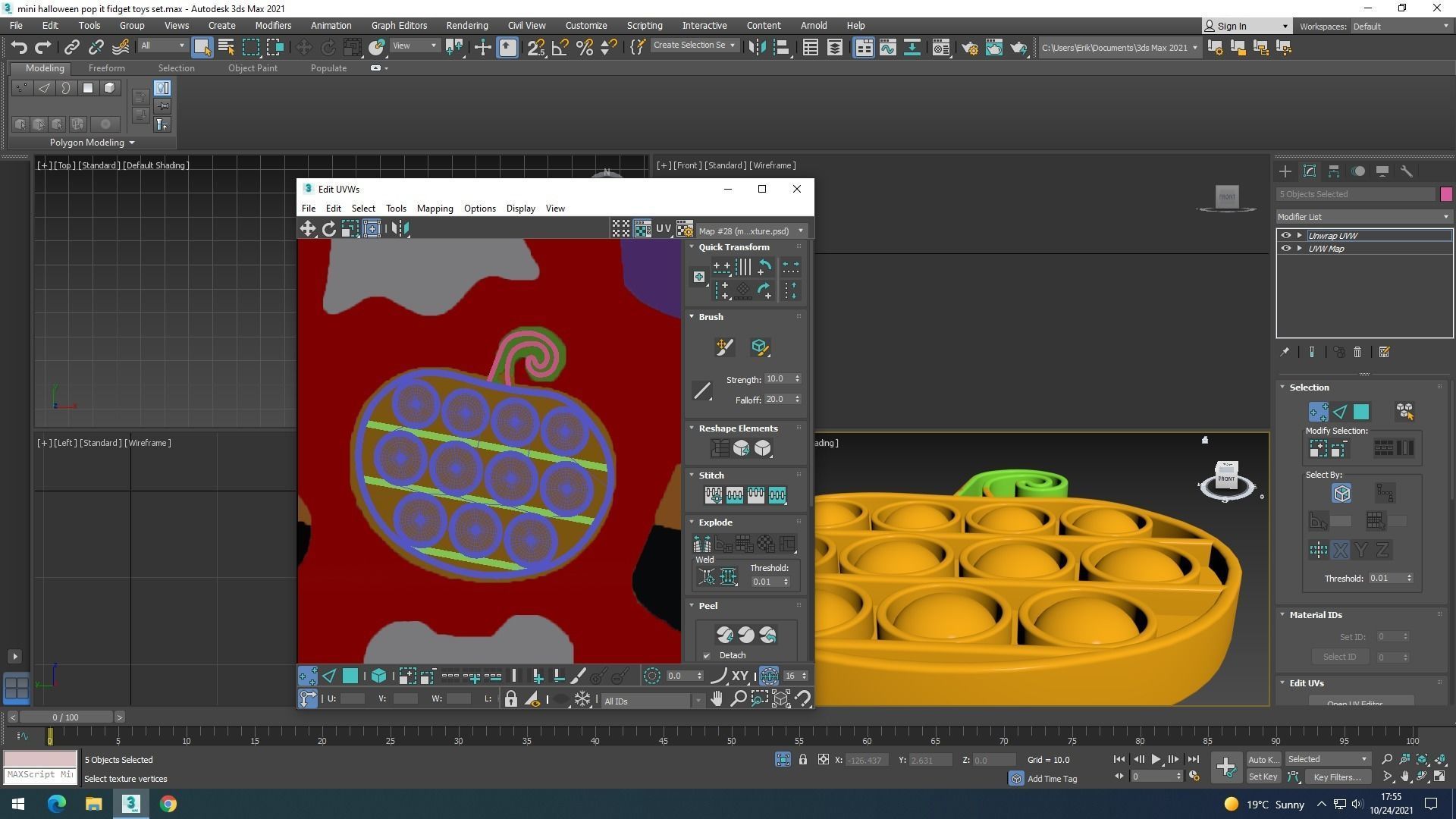 Mini Halloween Pop It Fidget Toys Set 3D model_22