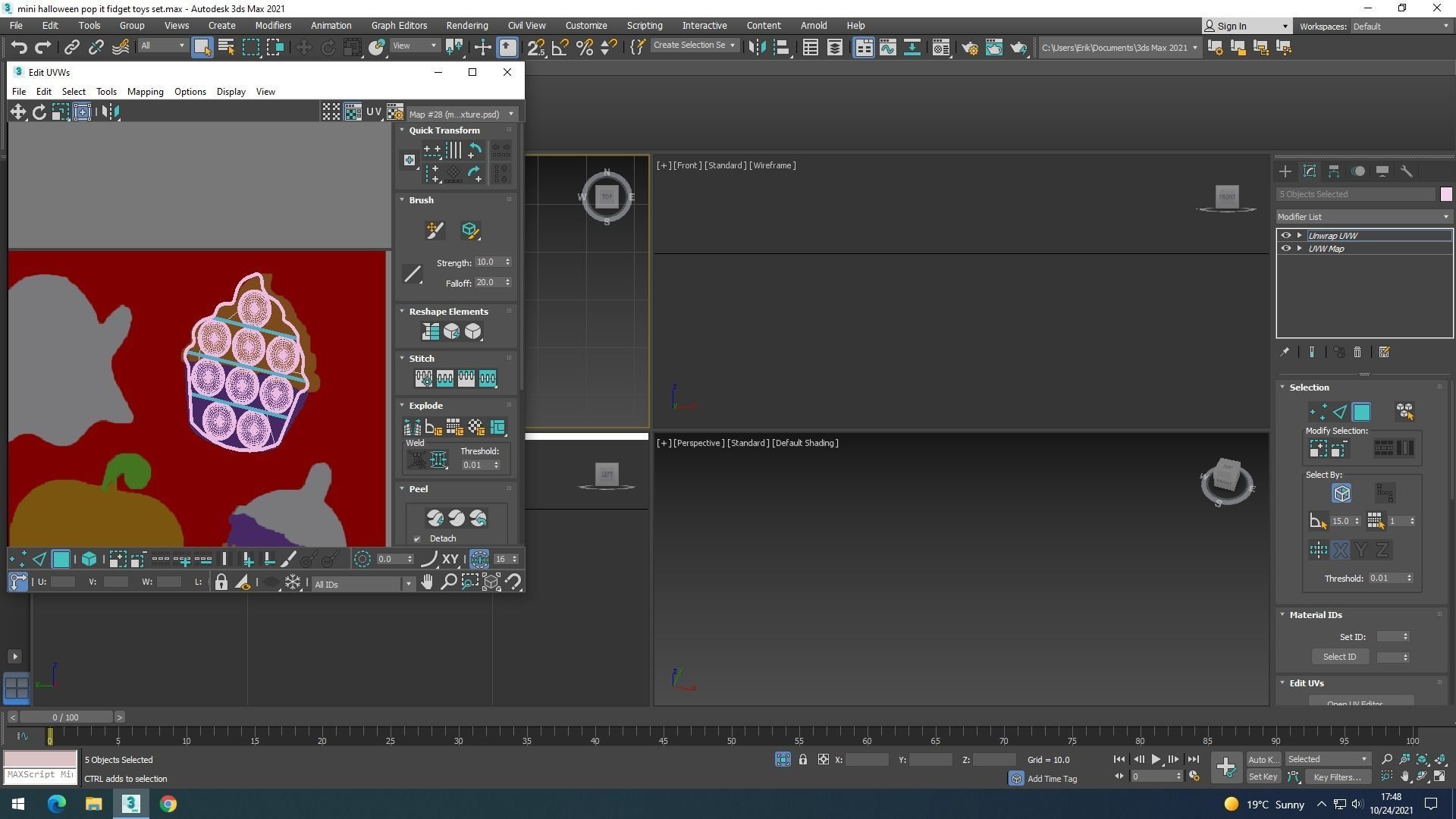 Mini Halloween Pop It Fidget Toys Set 3D model_34