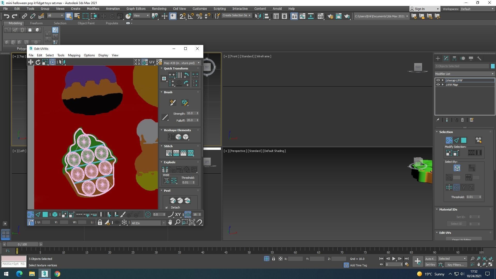 Mini Halloween Pop It Fidget Toys Set 3D model_38