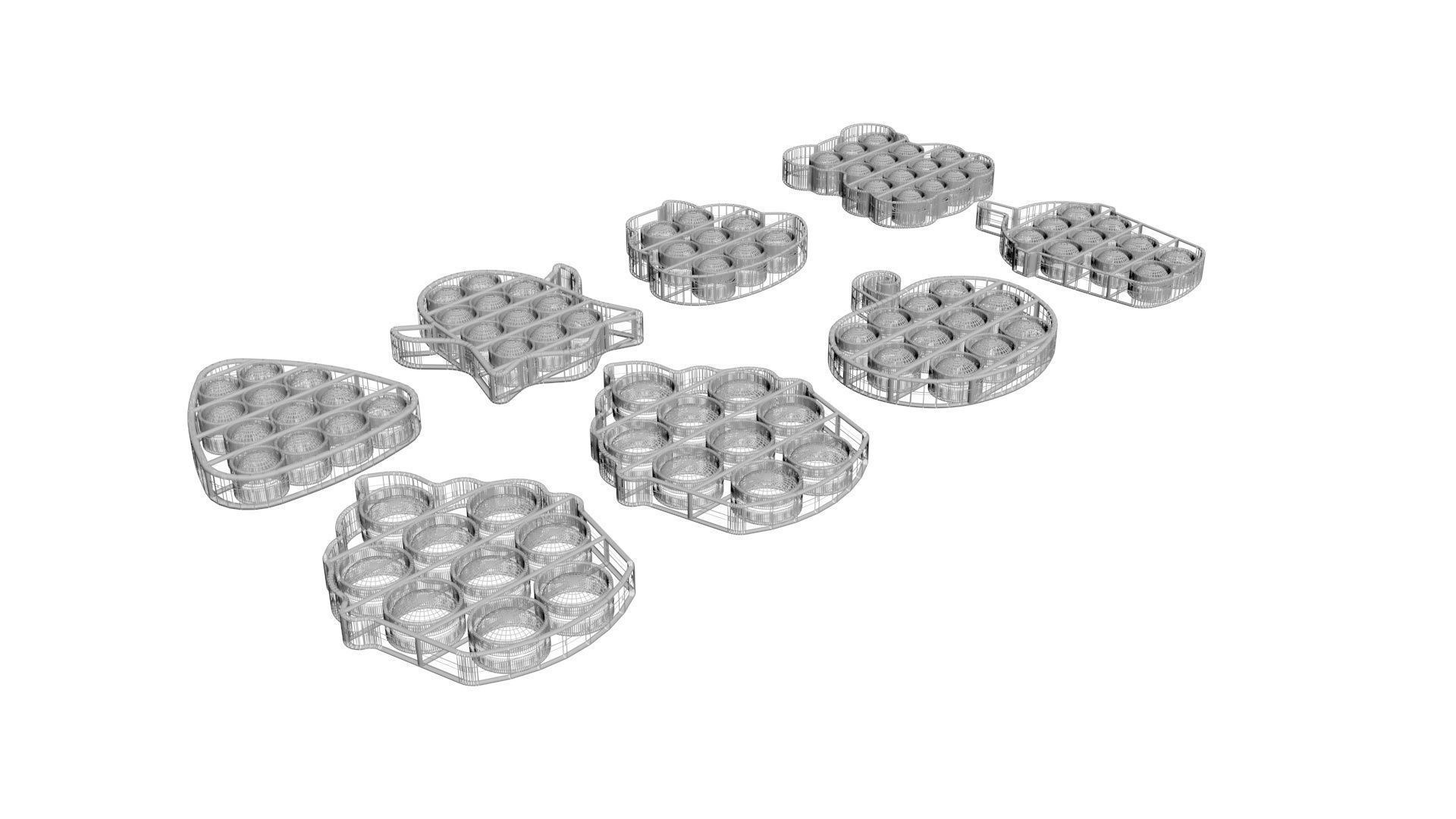 Mini Halloween Pop It Fidget Toys Set 3D model_9