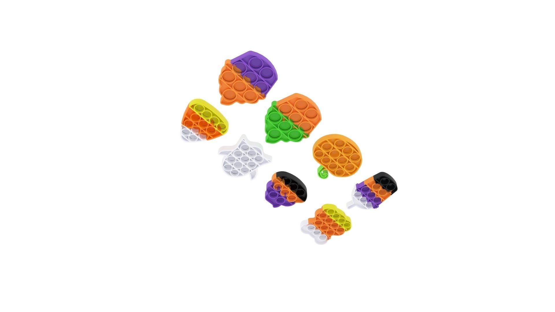 Mini Halloween Pop It Fidget Toys Set 3D model_6