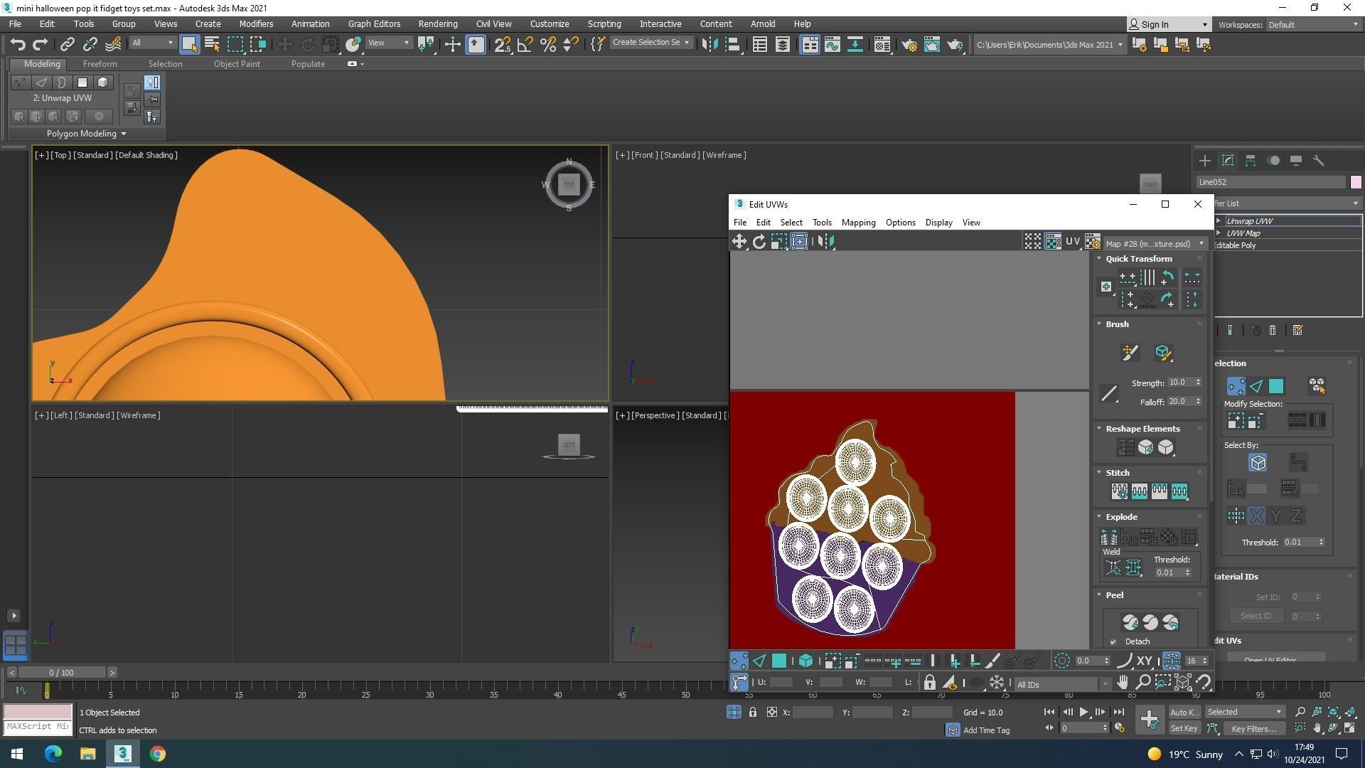 Mini Halloween Pop It Fidget Toys Set 3D model_36