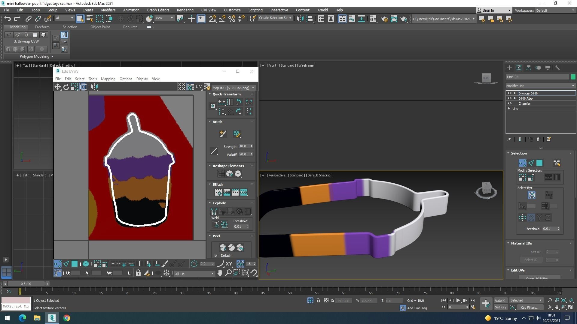 Mini Halloween Pop It Fidget Toys Set 3D model_21