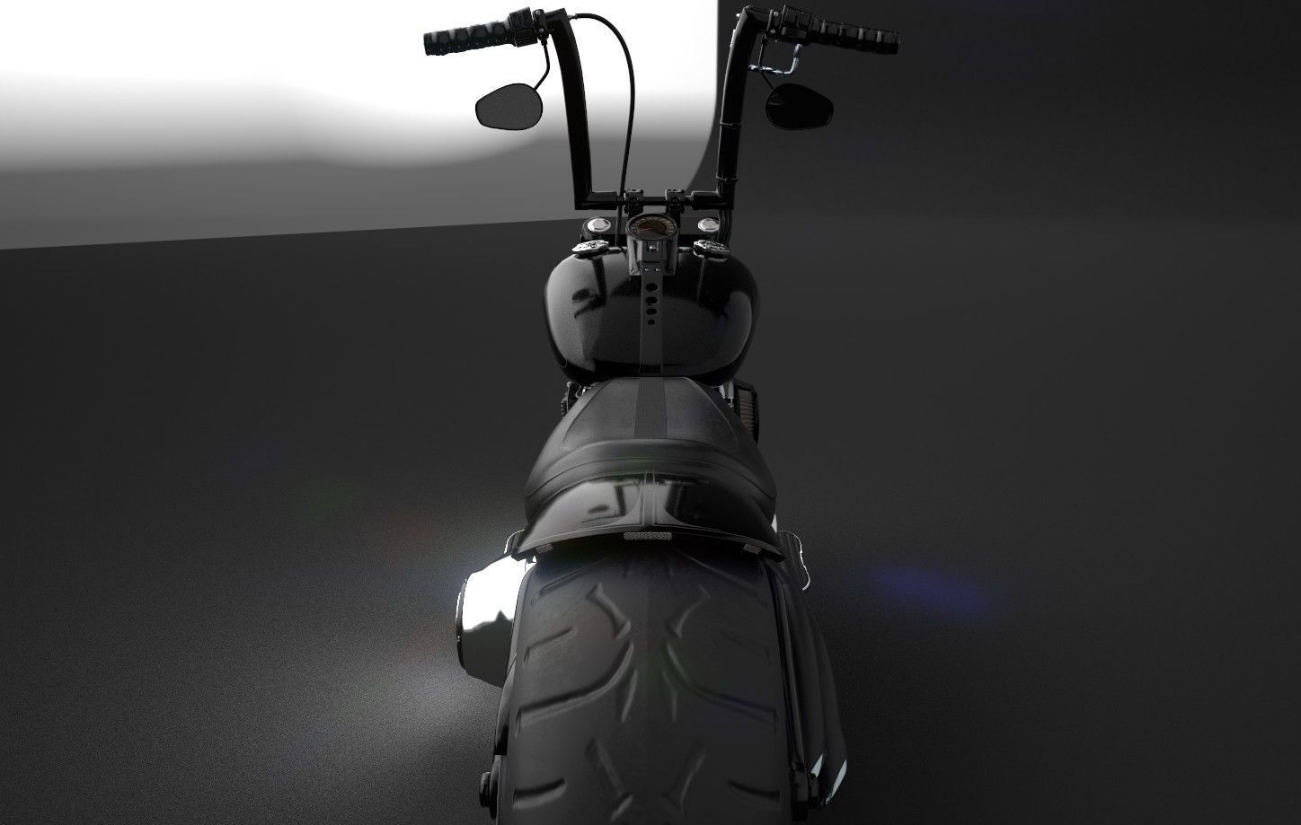 Big Custom Motorcyle Low-poly 3D model_5