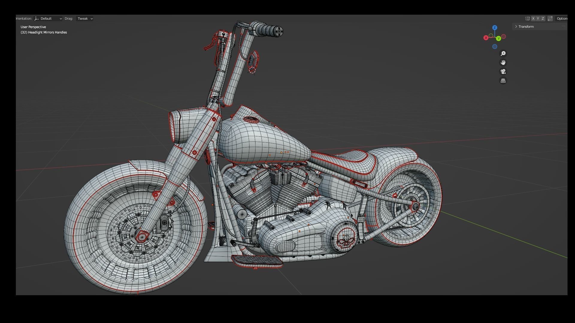Big Custom Motorcyle Low-poly 3D model_20