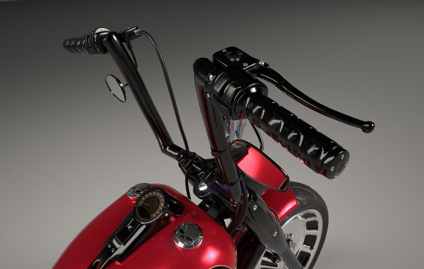 Big Custom Motorcyle Low-poly 3D model_18