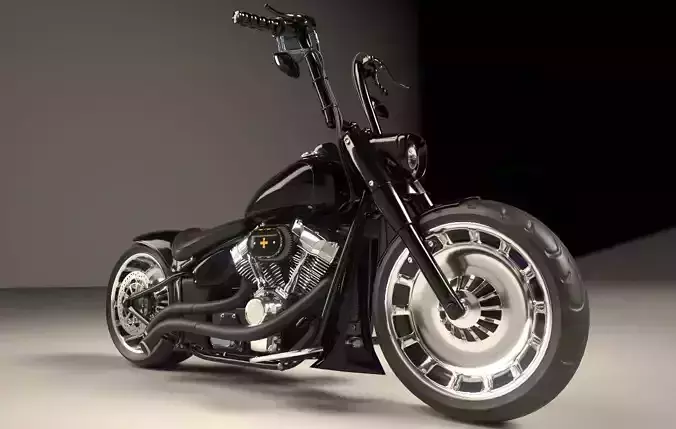 Big Custom Motorcyle Low-poly 3D model