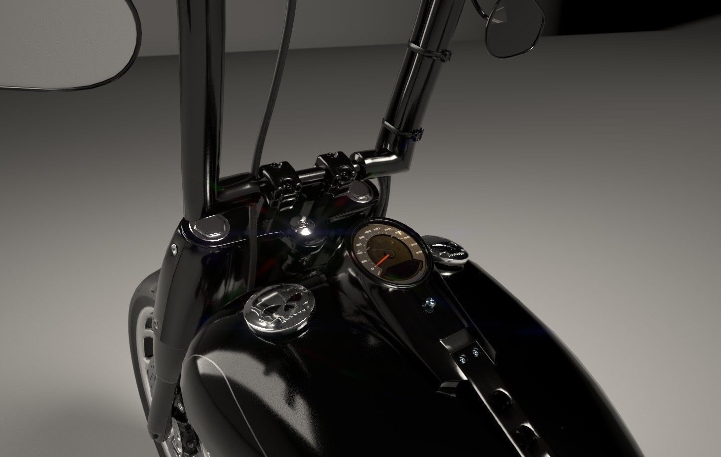 Big Custom Motorcyle Low-poly 3D model_8