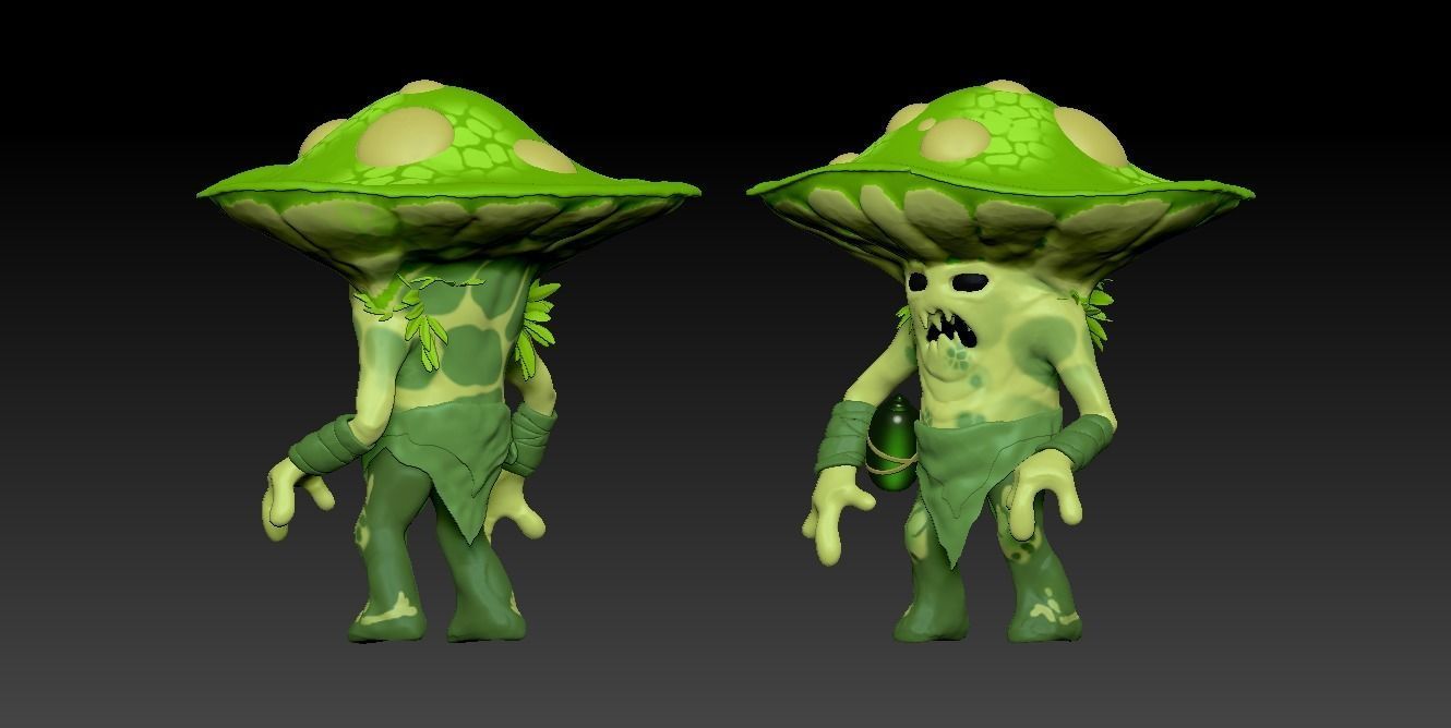 Stylized Mushroom  3D model_2
