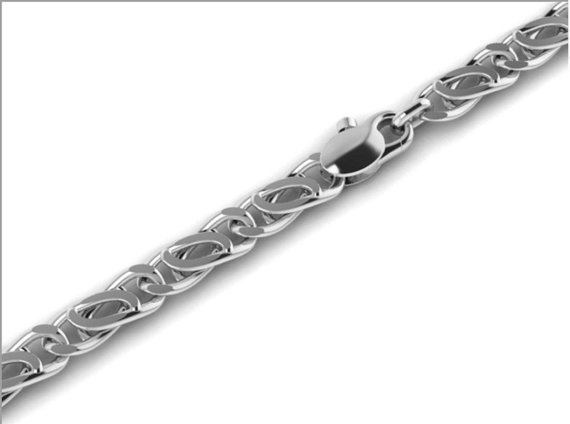 beautiful chain or bracelet  with lock 3D print model_4