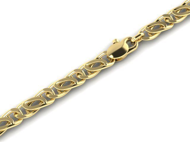 beautiful chain or bracelet  with lock 3D print model_1