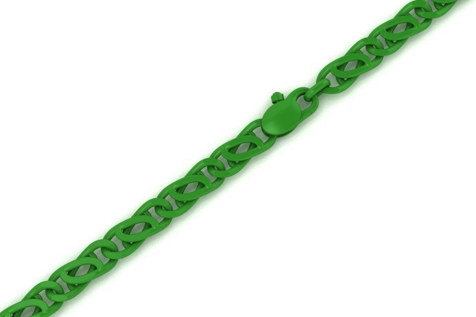 beautiful chain or bracelet  with lock 3D print model_6