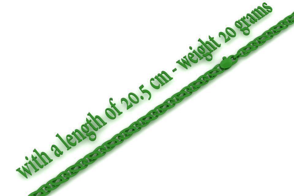 beautiful chain or bracelet  with lock 3D print model_3