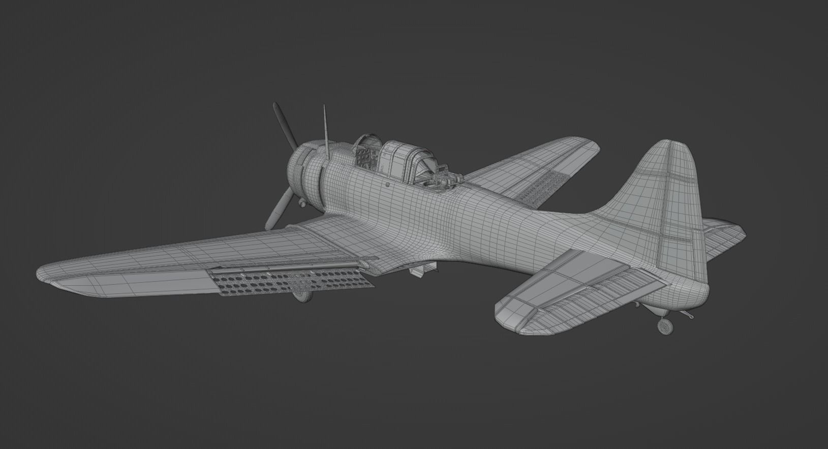 Douglas SBD Dauntless - US ww2 dive bomber 3D model_26