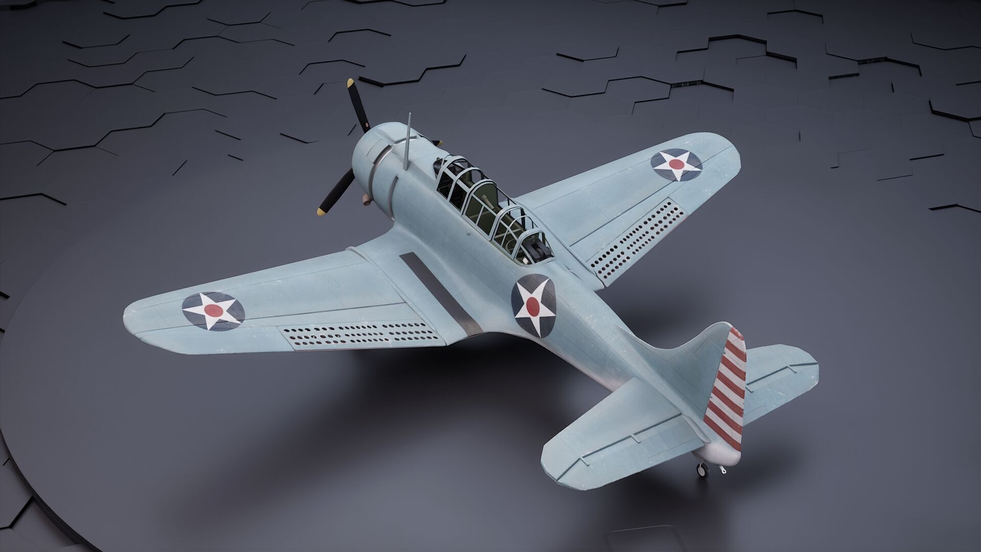 Douglas SBD Dauntless - US ww2 dive bomber 3D model_1
