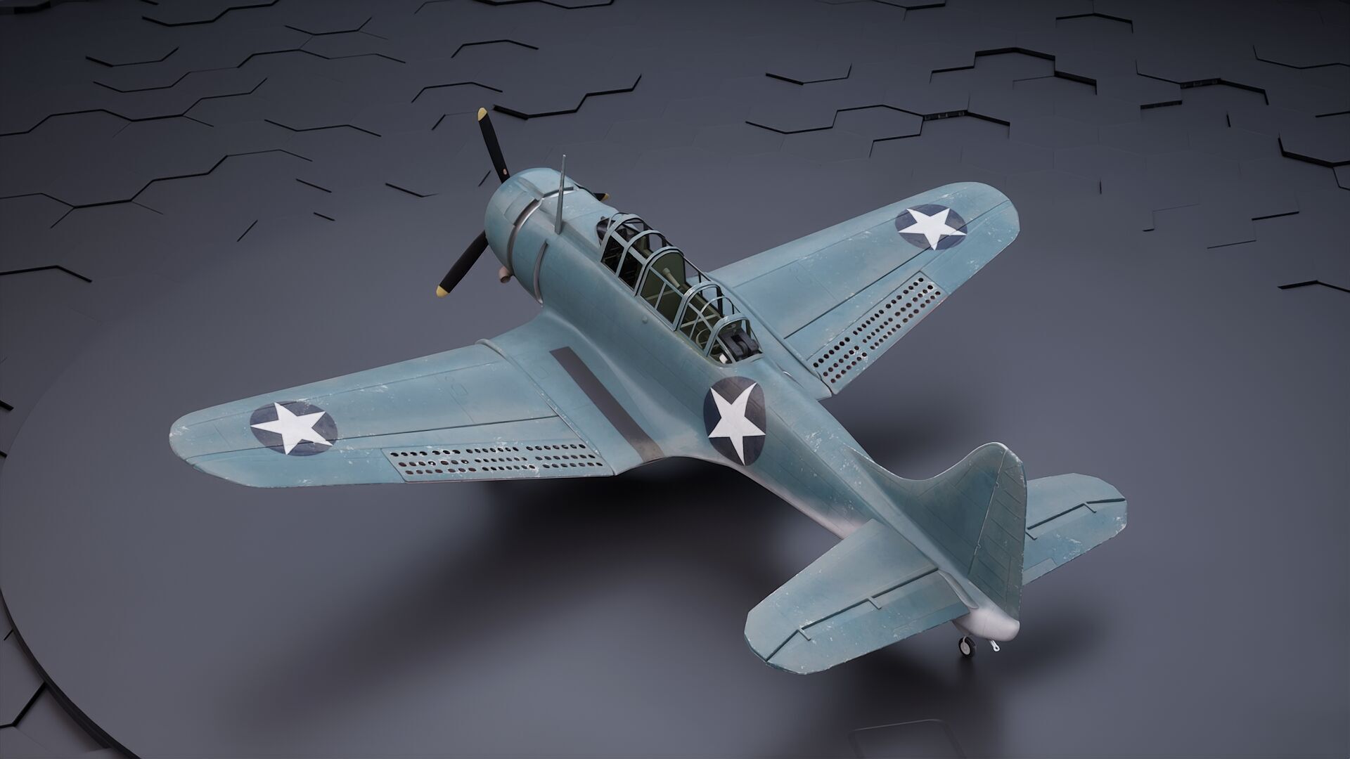 Douglas SBD Dauntless - US ww2 dive bomber 3D model_20