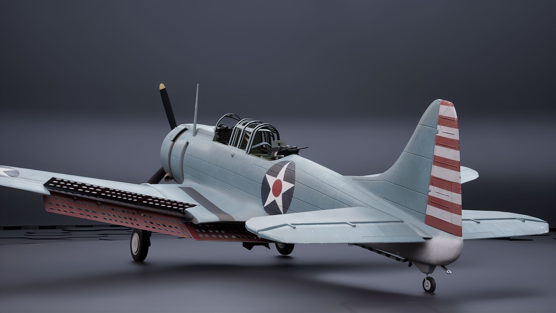 Douglas SBD Dauntless - US ww2 dive bomber 3D model_3
