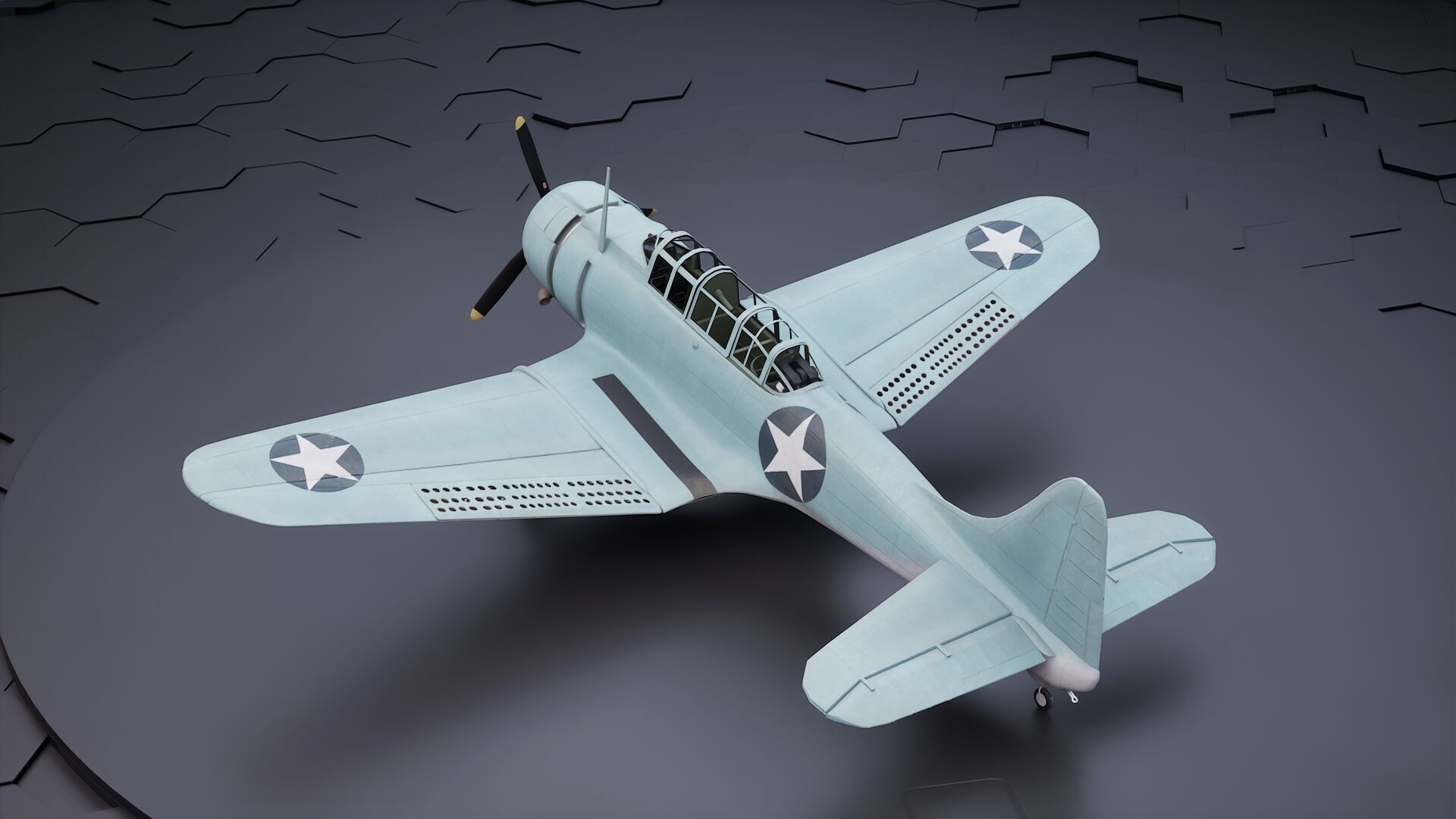 Douglas SBD Dauntless - US ww2 dive bomber 3D model_23