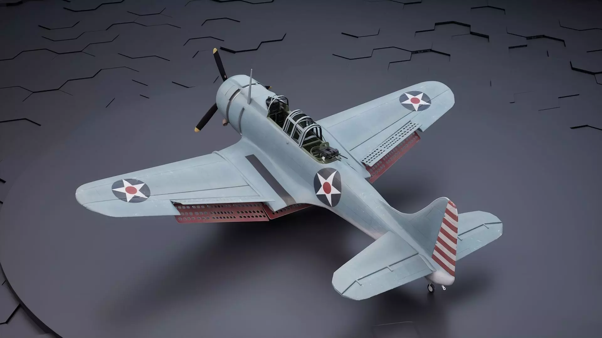 Douglas SBD Dauntless - US ww2 dive bomber 3D model_0