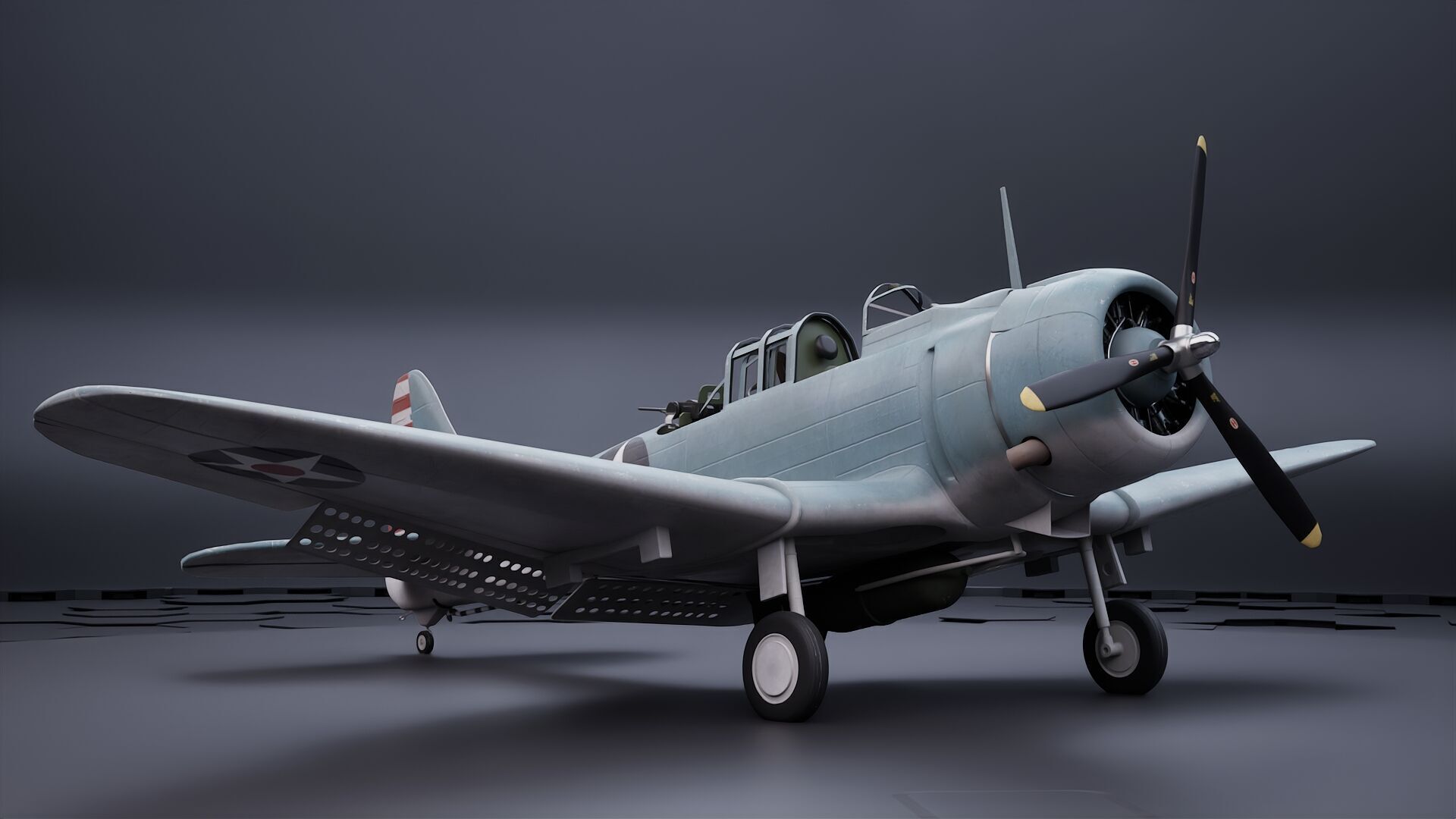 Douglas SBD Dauntless - US ww2 dive bomber 3D model_5