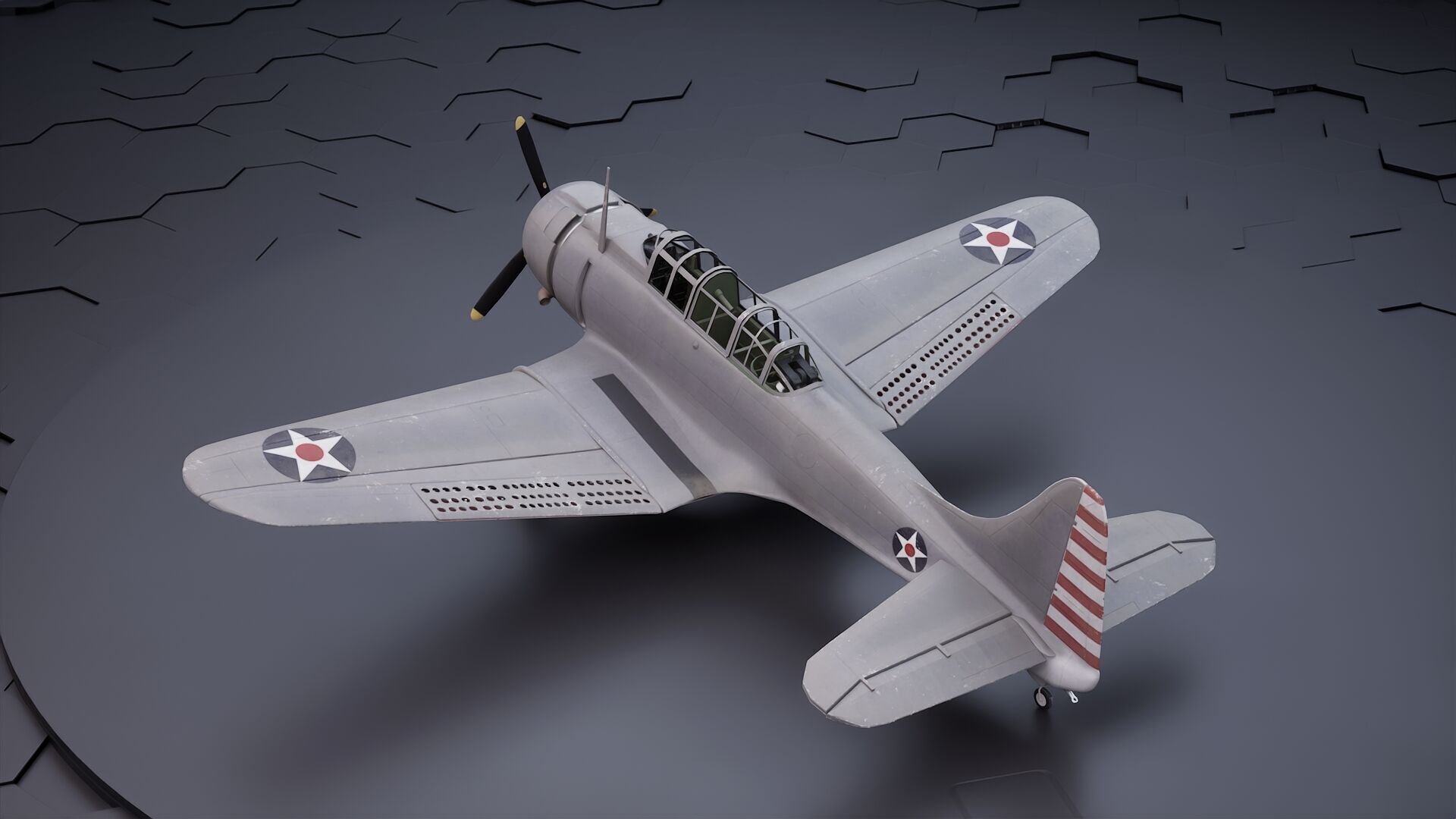 Douglas SBD Dauntless - US ww2 dive bomber 3D model_16