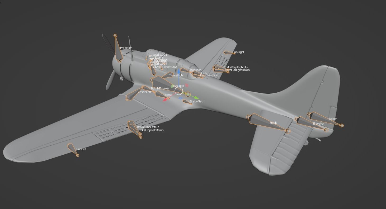 Douglas SBD Dauntless - US ww2 dive bomber 3D model_24