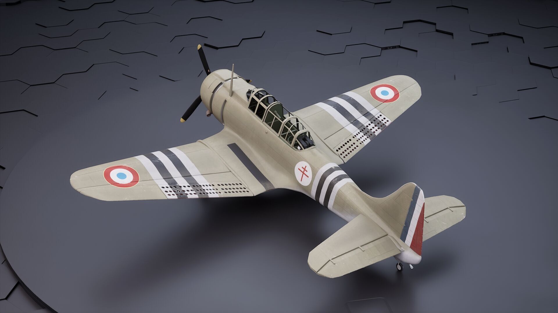 Douglas SBD Dauntless - US ww2 dive bomber 3D model_19