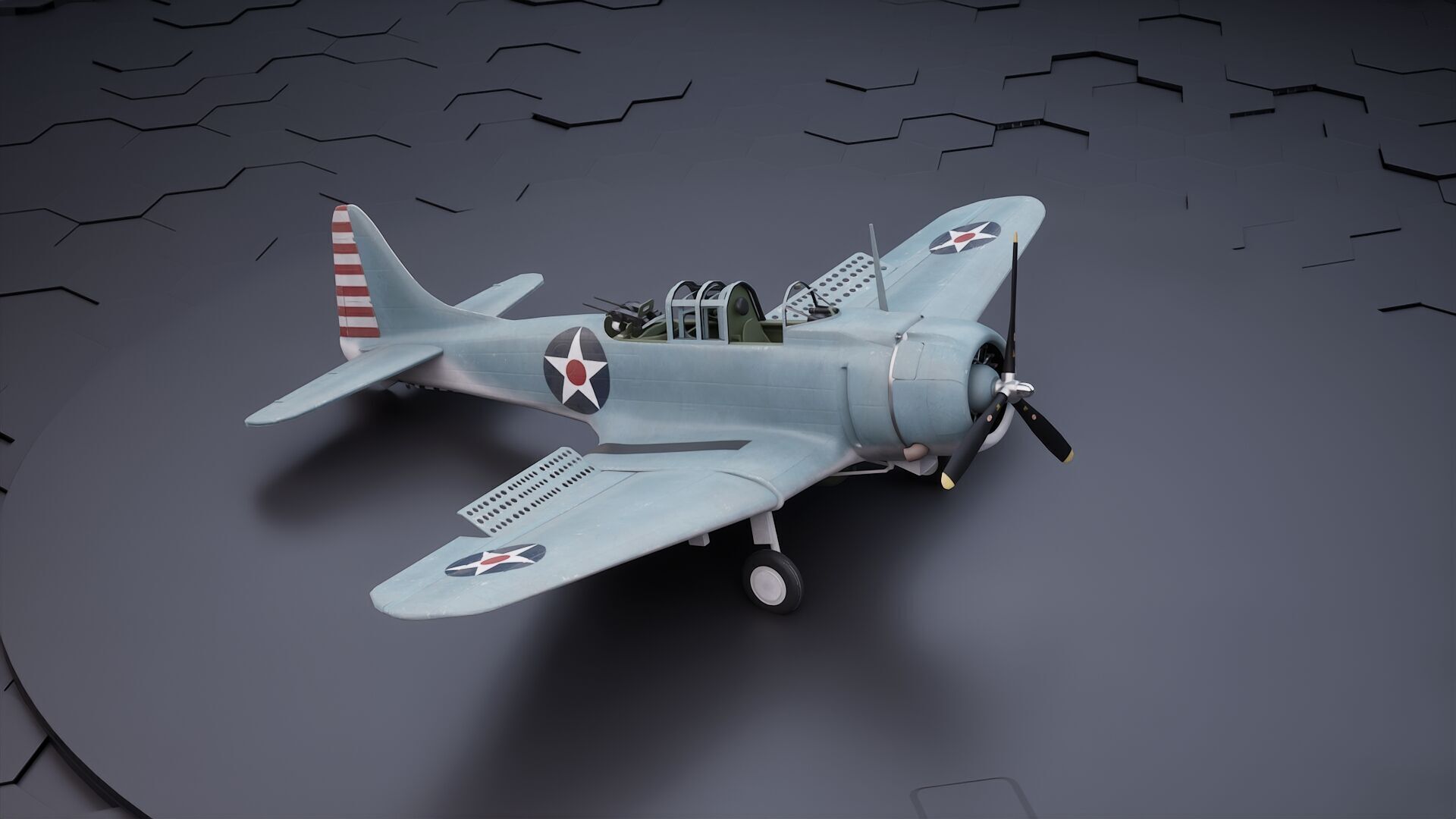 Douglas SBD Dauntless - US ww2 dive bomber 3D model_2