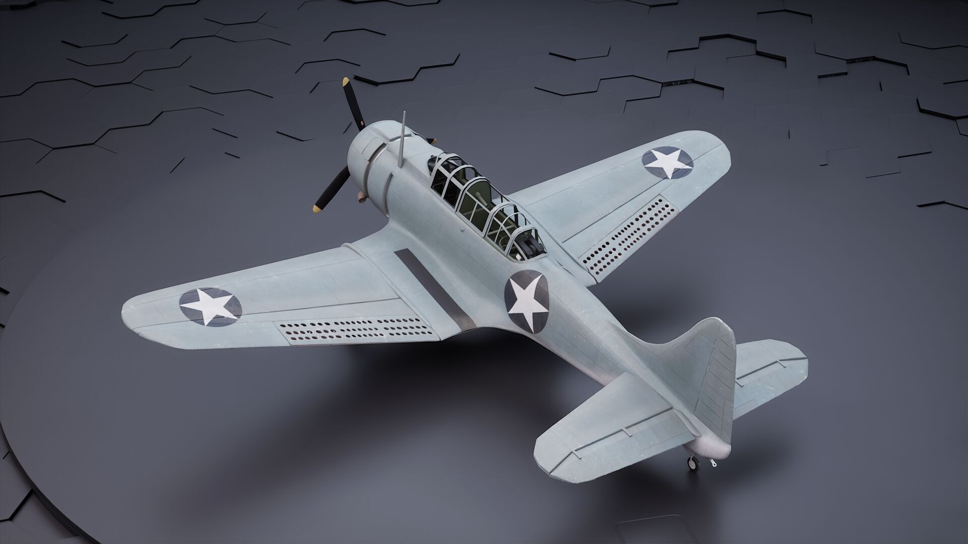 Douglas SBD Dauntless - US ww2 dive bomber 3D model_13