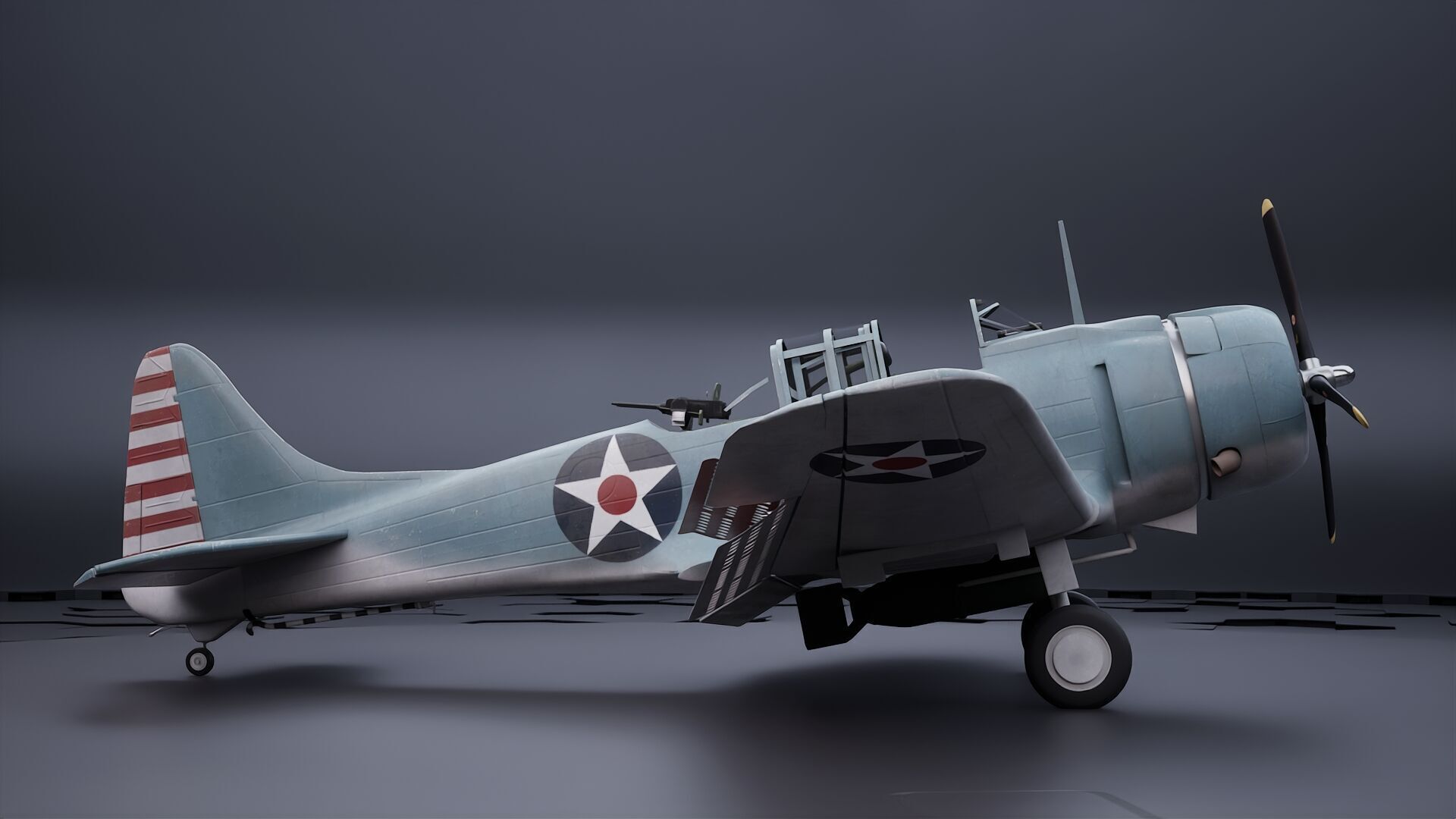 Douglas SBD Dauntless - US ww2 dive bomber 3D model_4