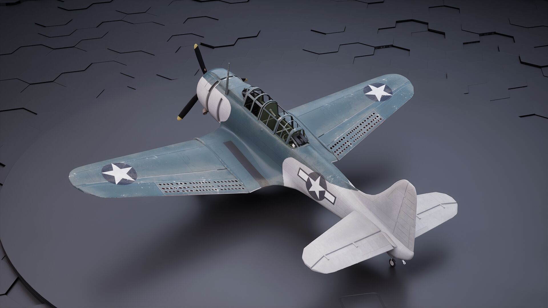 Douglas SBD Dauntless - US ww2 dive bomber 3D model_17