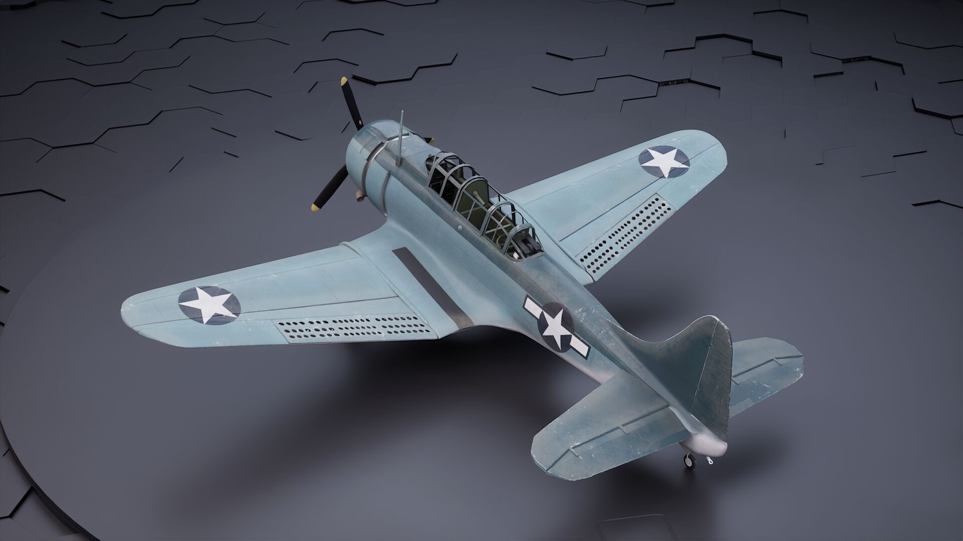 Douglas SBD Dauntless - US ww2 dive bomber 3D model_14