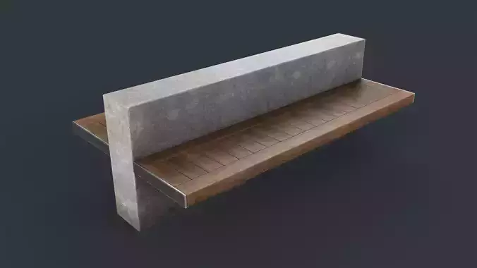 Modern Outdoor Bench 41 PBR Game Ready Low-poly 3D model