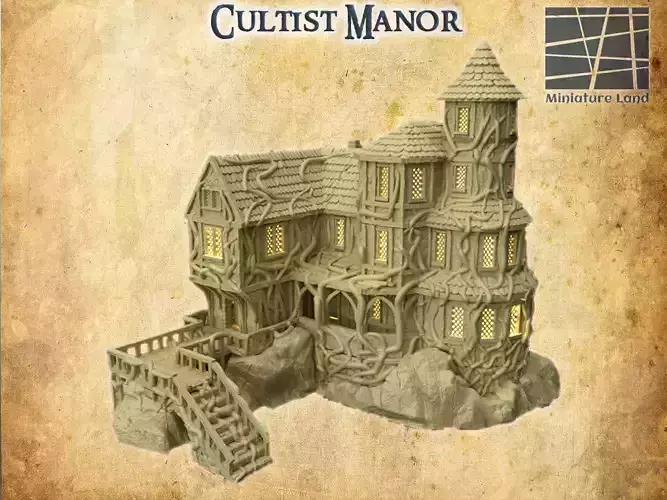 Cultist Manor Tabletop Terrain 28 mm