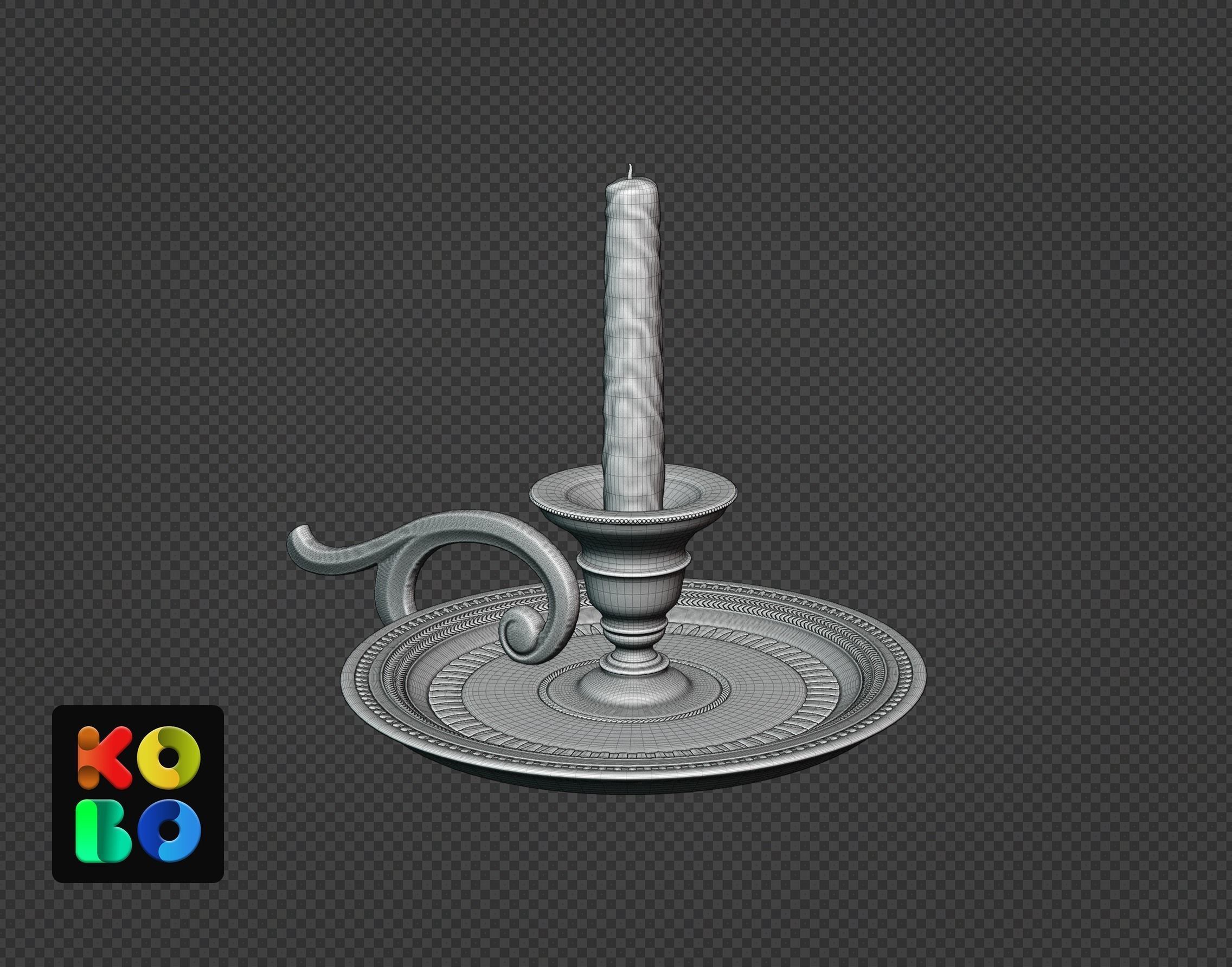 Ornamental Candlestick 03 - 4K 3D model_2