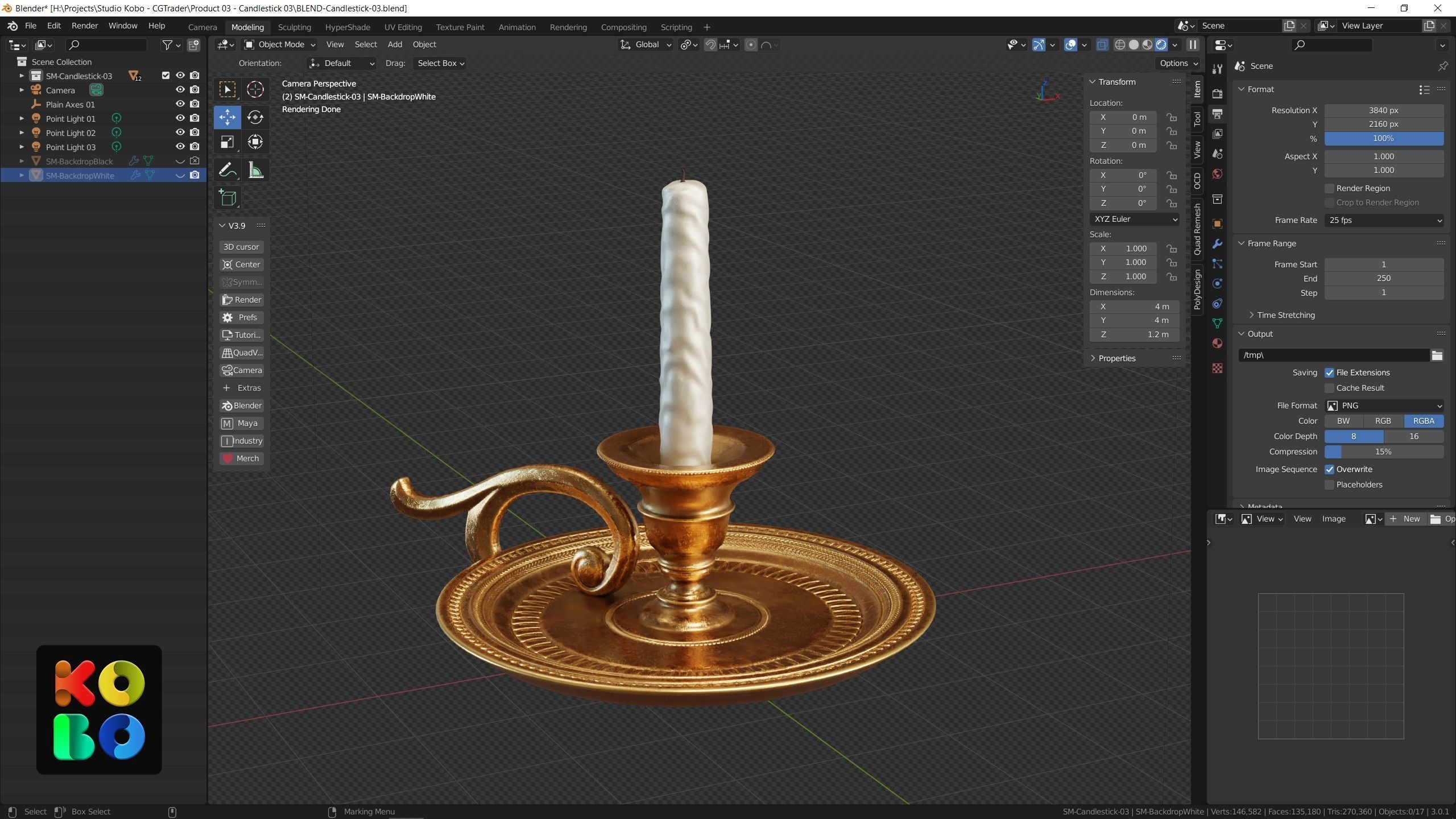 Ornamental Candlestick 03 - 4K 3D model_5